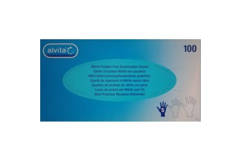 Alvita Guantes Examen Nitrilo Sin Polvo Talla S 100uds
