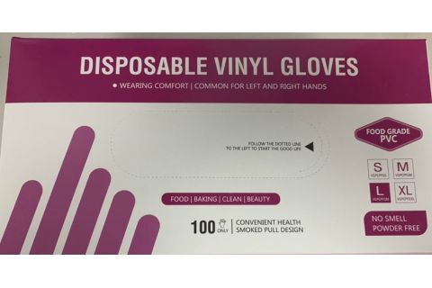 Guantes Desechables Vinilo Talla L 100uds