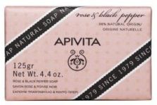 Apivita Natural Soap Con Rosa y Pimienta Negra