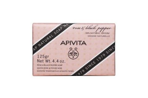 Apivita Natural Soap Con Rosa y Pimienta Negra