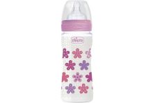 Chicco Biberón Silicona Fisiológico Flujo Regulable Rosa