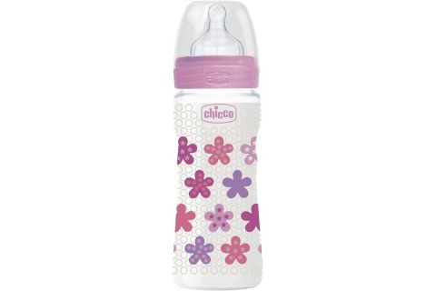 Chicco Biberón Silicona Fisiológico Flujo Regulable Rosa