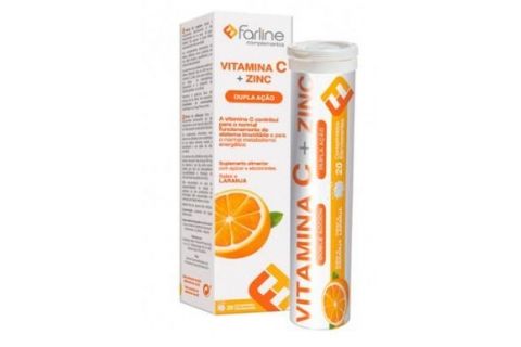 Farline Vitamina C + Zinc 20 Comprimidos Efervescentes