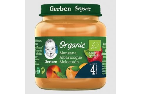 Gerber Puré Manzana, Albaricoque y Melocotón 125 g +4m