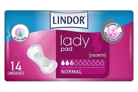 Lindor Lady Pad Normal 3 gotas 14 ud