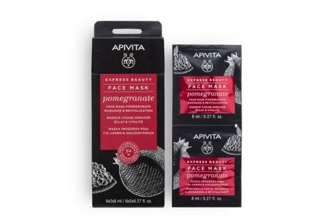 Apivita Express Beauty Mascarilla Facial Iluminadora y Revitalizante con Granada 2x8ml