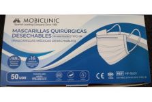 Mascarilla Quirúrgica Azul Tipo IIR 50uds