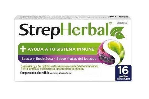 Strepherbal Sabor Sauco y Equinácea 16 Pastillas para Chupar