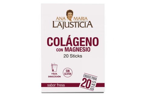 Lajusticia Colágeno con Magnesio Sticks Fresa 20 Sticks