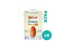 Ecomil Pack 6x Nata para cocinar ecológica de Almendra 500 ml