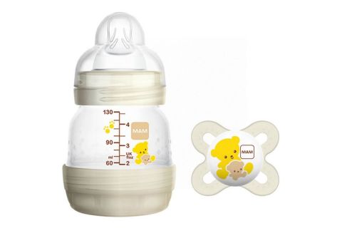MAM Biberón Anti Colic 130ml + Chupete Start 0-2