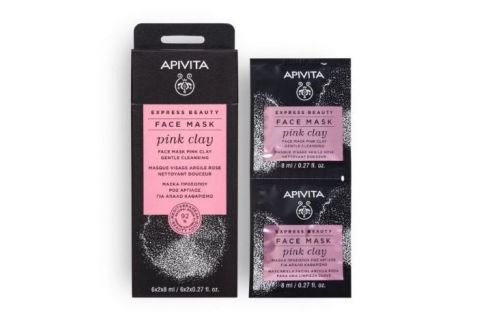 Apivita Mascarilla Facial Limpieza Suave Arcilla Rosa 2 x 8ml