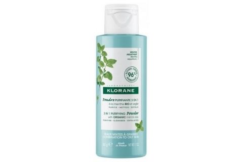 Klorane Polvo Purificante 3 en 1 a la Menta Acuática BIO y Arcilla 50gr