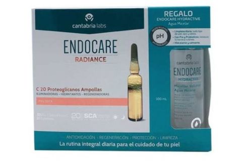 Endocare Radiance C20 Proteo 30 Ampollas + Agua Micelar 100ml regalo