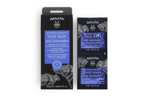 Apivita Express Beauty Mascarilla Facial Hidratante y Antipolución Lavanda 2 x 8ml