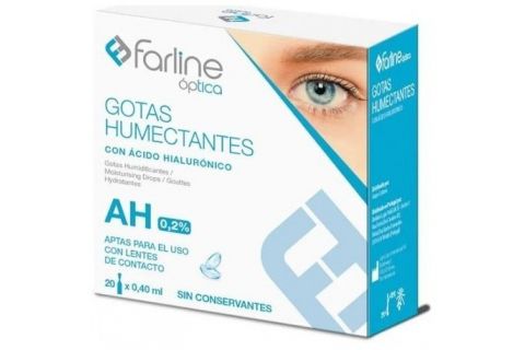 Farline Óptica Gotas Humectantes AH 0.2% Gotas Oftálmicas Estériles 20 Monodosis 0,4ml