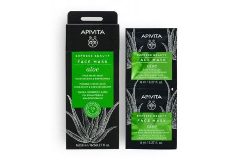 Apivita Express Beauty Mascarilla Facial Hidratante y Refrescante Aloe 2 x 8ml