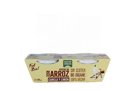 NaturGreen Postre de Arroz con Canela y Limón Ecológico 2 x 125gr