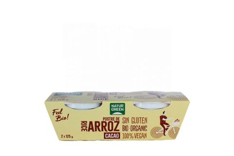 NaturGreen Postre de Arroz y Cacao Ecológico 2 x 125gr