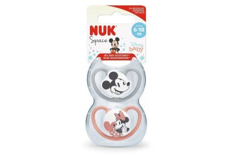 Nuk Chupete Silicona Space Mickey 0-6M Niña 2uds