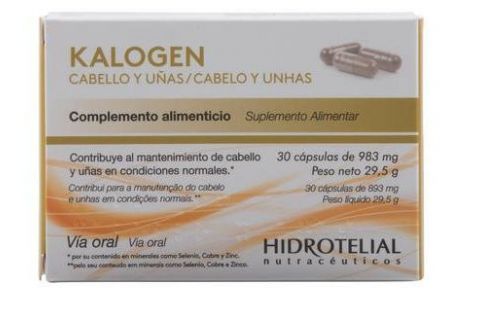 Hidrotelial Kalogen Cabello y Uñas 30 Cápsulas