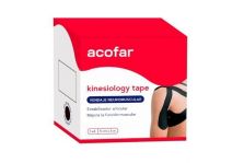 Acofar Kinesiology Tape Vendaje Neuromuscular Color Negro 5cm x 5m