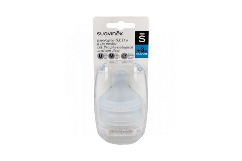 Suavinex Tetina Fisiológica Silicona Flujo M +3M 2uds