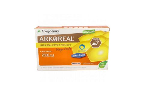 Arkoreal Mega Forte Jalea Real Bio Sin Azúcar 1500mg 20 Ampollas