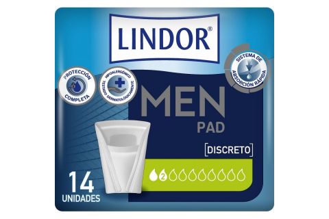 Lindor Men Pad Normal 2 Gotas 14uds