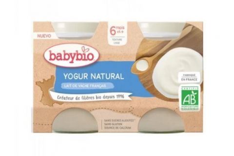 Babybio Yogur Natural Leche de Vaca 2 x 130gr