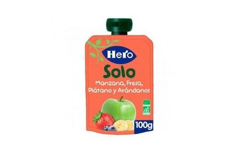 Hero Manzana Plátano Fresa Arándanos Bolsita 100g