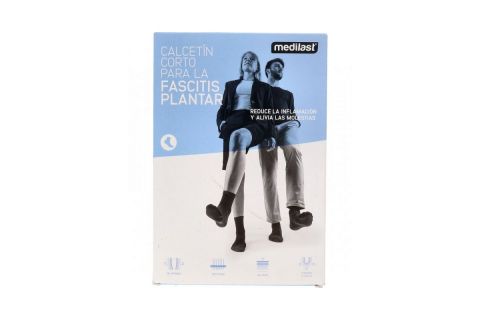 Medilast Calcetínes Cortos Compresión Preventiva Fascitis Plantar Talla M Color Negro