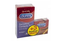 Durex Sensitivo Contacto Total + Durex Real Feel 12uds + 3uds