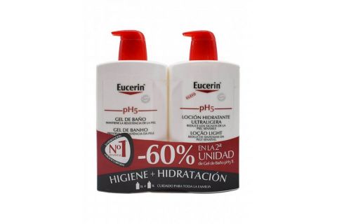 Eucerin Duplo Loción Hidratante Ultraligera + Gel de Baño 1000 ml