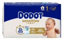 Dodot Pañal Infantil Sensitive talla 1 2-5 Kg 58 unidades